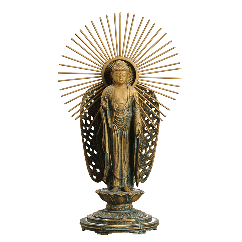 日本高冈铜器松久宗琳阿弥陀如来阿弥陀佛猪年本命佛像摆件