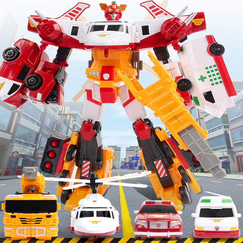 巨人玩具咖宝车神四合合体救援重装变形机器人机器人