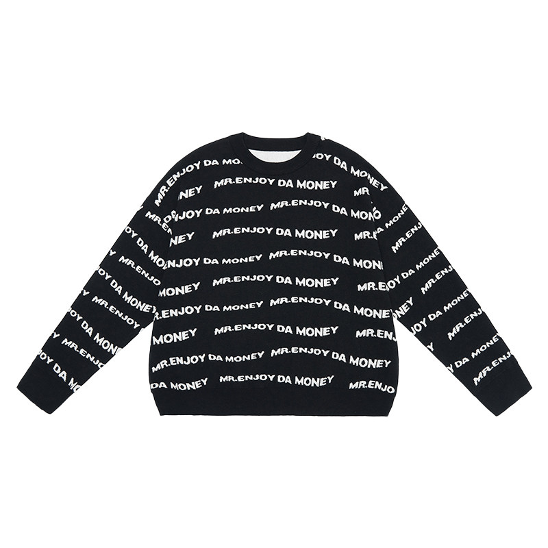 medm潮牌字母毛衣宽松嘻哈街头情侣针织衫男女针织衫