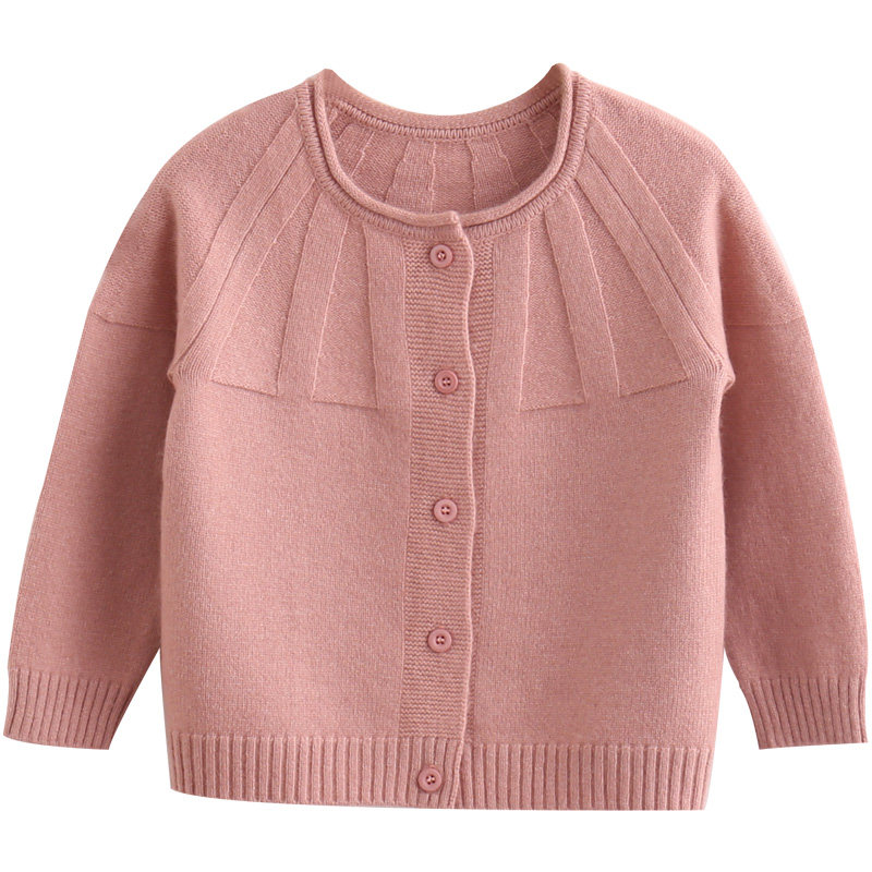 女宝宝毛衣羊绒衫儿童羊毛衫女童开衫外套春秋针织毛线衣小童早秋