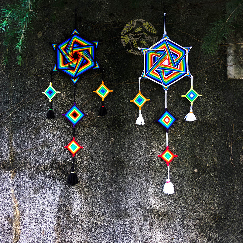 霓虹丨曼达拉手工编织上帝之眼曼陀罗绕线材料diy编织材料包