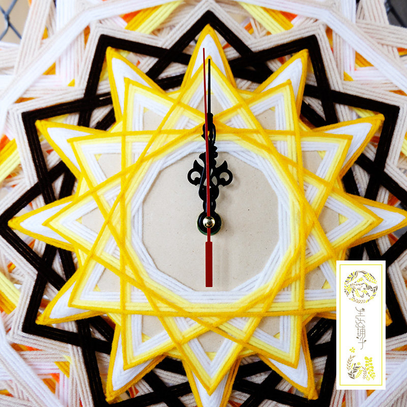 时光丨绕线曼达拉挂钟上帝之眼原创手工编织挂钟