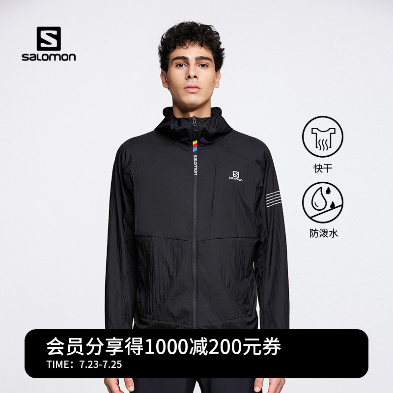salomon萨洛蒙男子皮肤风衣夏季新款防晒服跑步茄克RN WB M