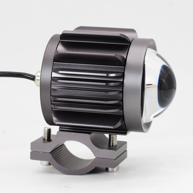 石栏摩托车射灯20w透镜led外置大灯机动车聚光摩托车车灯