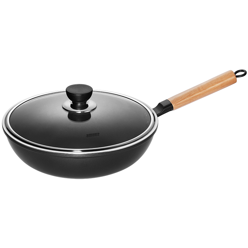 欧美达炒锅不粘锅炒菜菜锅平底家用不沾电磁炉燃气灶煎锅