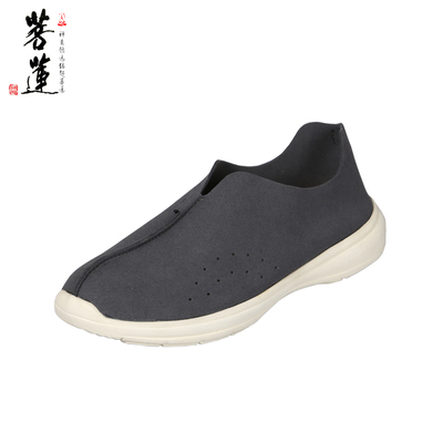 菩莲僧鞋夏季男春秋禅意复古和尚鞋超纤反绒皮老北京居士鞋女禅鞋
