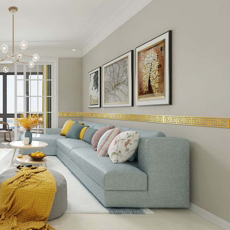 简约现代自粘腰线立体墙贴天花板屋顶墙贴