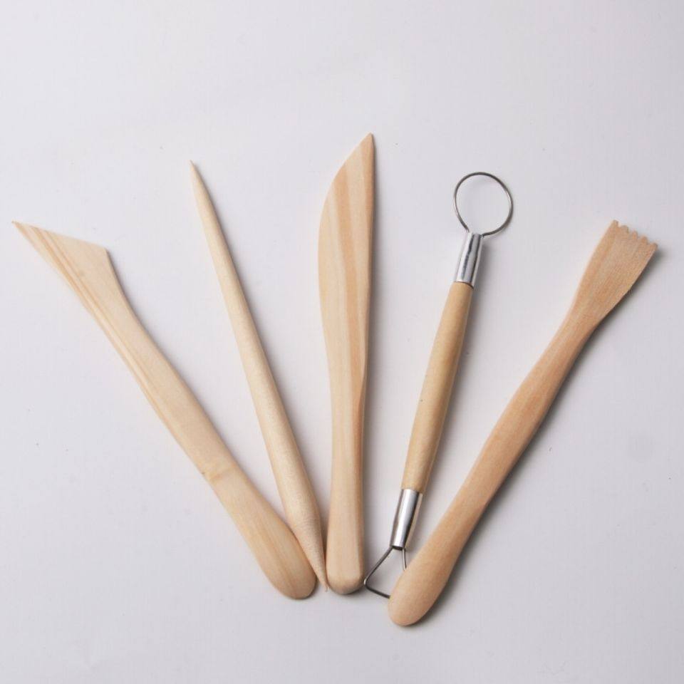 东弘件套木质陶艺工具陶泥软陶泥面面塑陶吧模型制作工具