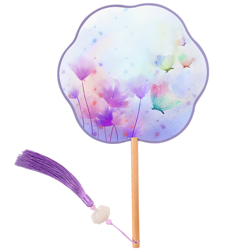 花瓣团扇复古古风宫扇圆扇子古代扇儿童女古典扇子