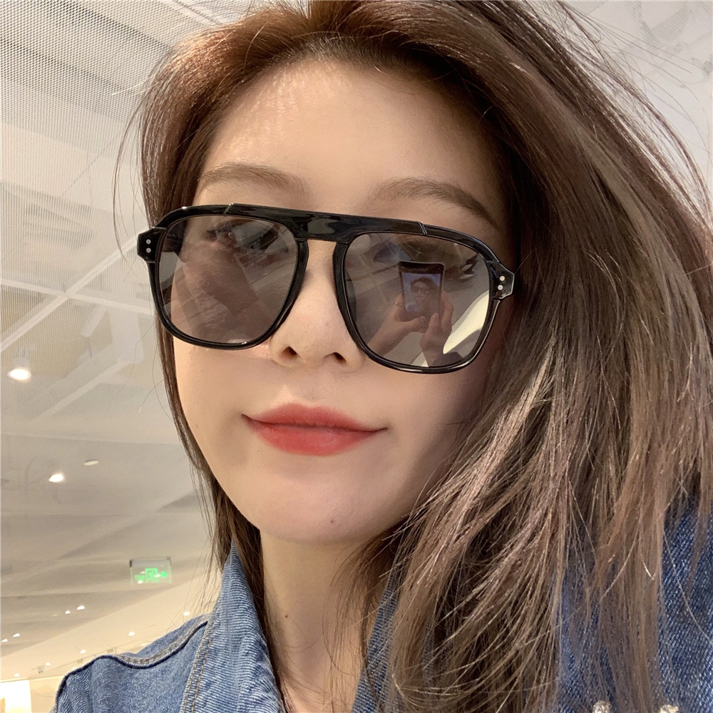港风方形墨镜情侣复古方框显瘦太阳镜女网红大太阳眼镜