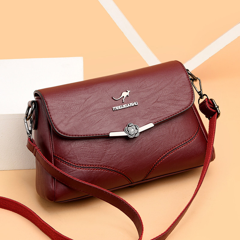 正品袋鼠真皮包包2020新款中老年妈妈女士单肩女士包袋