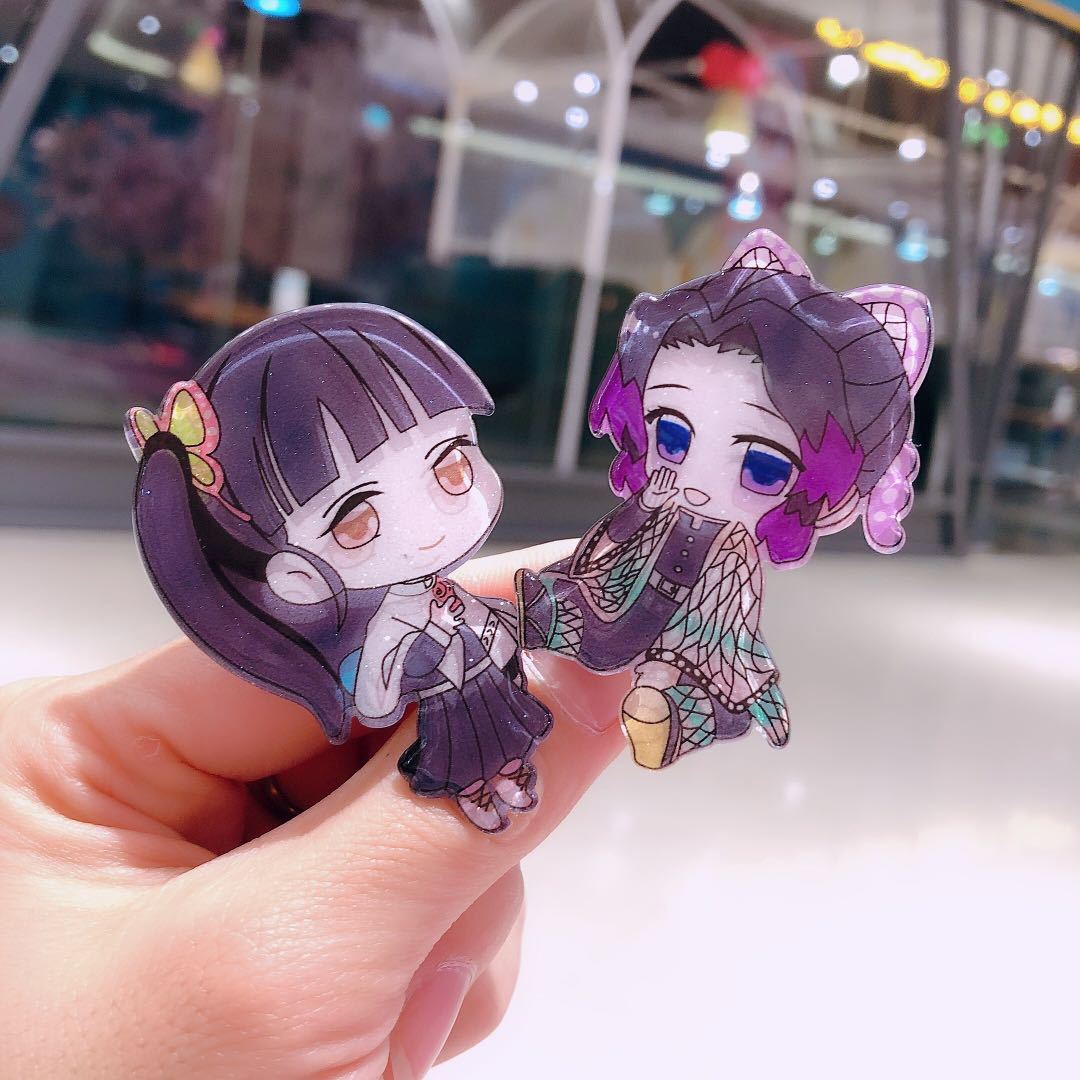 动漫鬼灭之刃亚克力儿童发饰蝴蝶忍香奈呼密离发饰