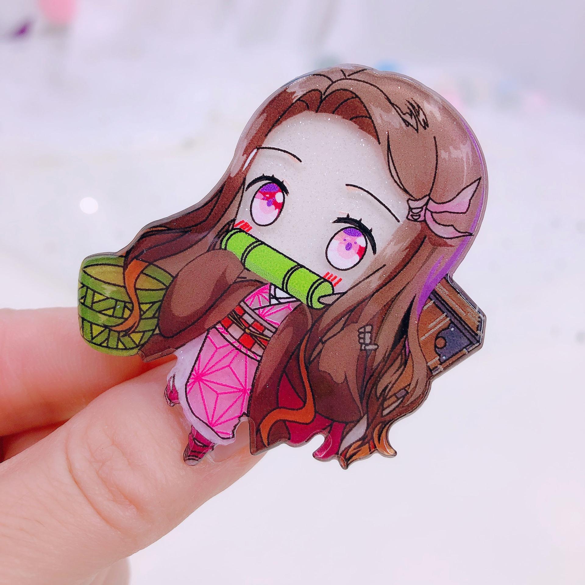 10个装动漫鬼灭之刃周边发饰可爱灶门单弥豆子发圈发绳女童发夹