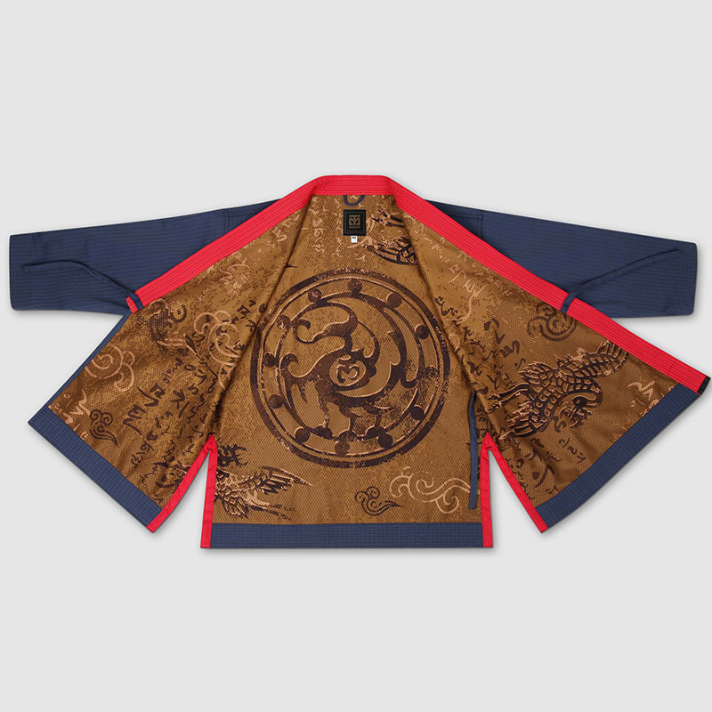 三线体育韩国mooto武途龙袍3f宗师跆拳道深蓝色跆拳道服