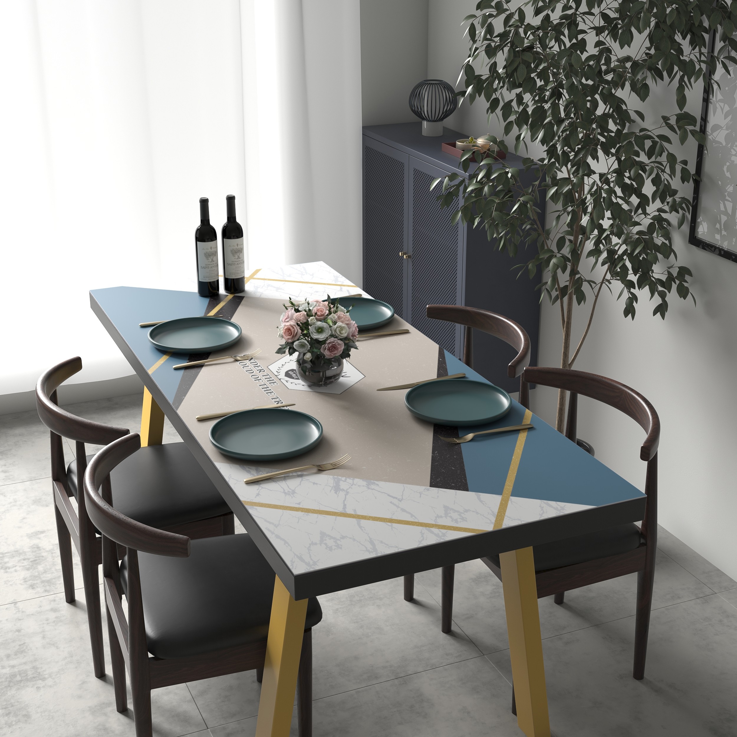 北欧轻奢餐桌加厚防水防油免洗桌布高级感防桌布