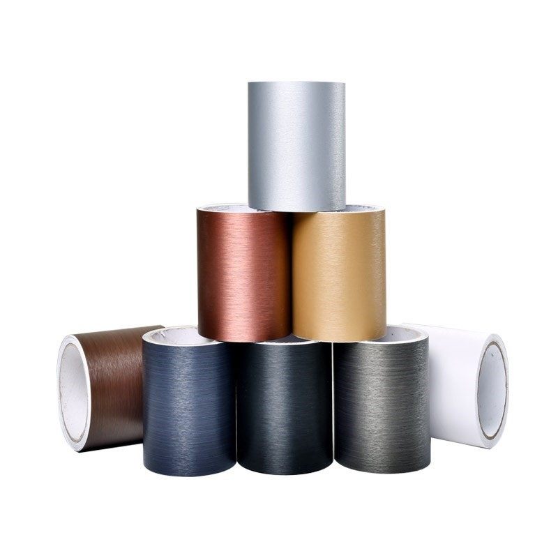 钛金拉丝金色贴纸自粘金箔墙贴装饰橱柜翻新软装墙贴