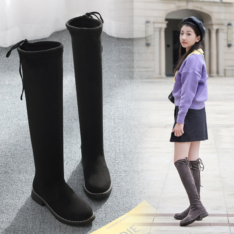 女童长筒靴子2022春秋单靴儿童过膝长靴中大皮靴