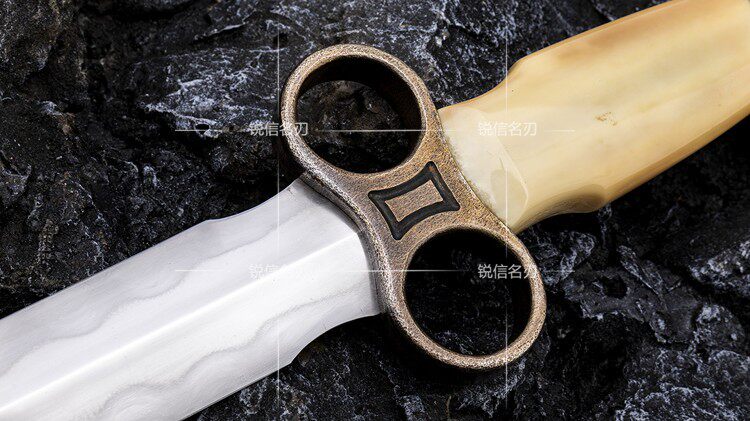 西洋罗马猛犸手柄1050烧刃双环护手短剑收藏刀剑