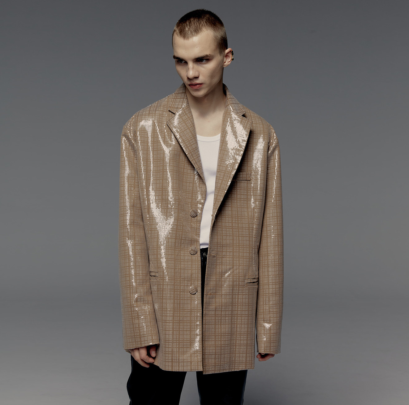 yoikadakada2020fw亮面廓型外套oversize西服西服