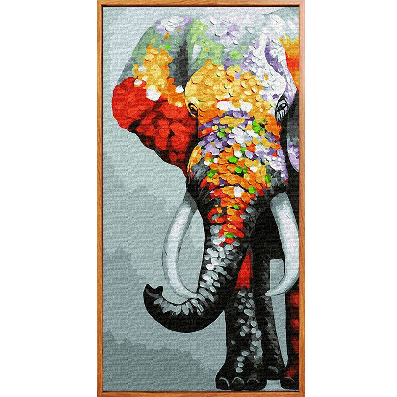佳彩天颜diy数字油画手工自绘动物玄关彩色大象填色diy