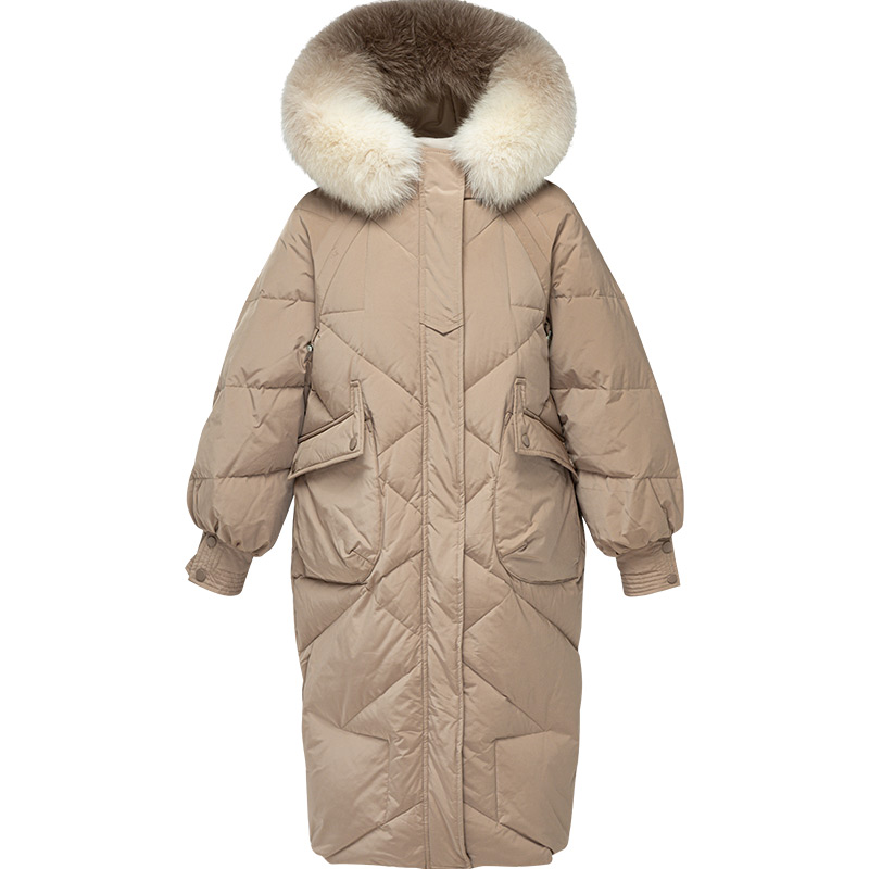 香影羽绒服女中长款2020年冬装新款时尚大毛领白鸭绒韩版宽松外套