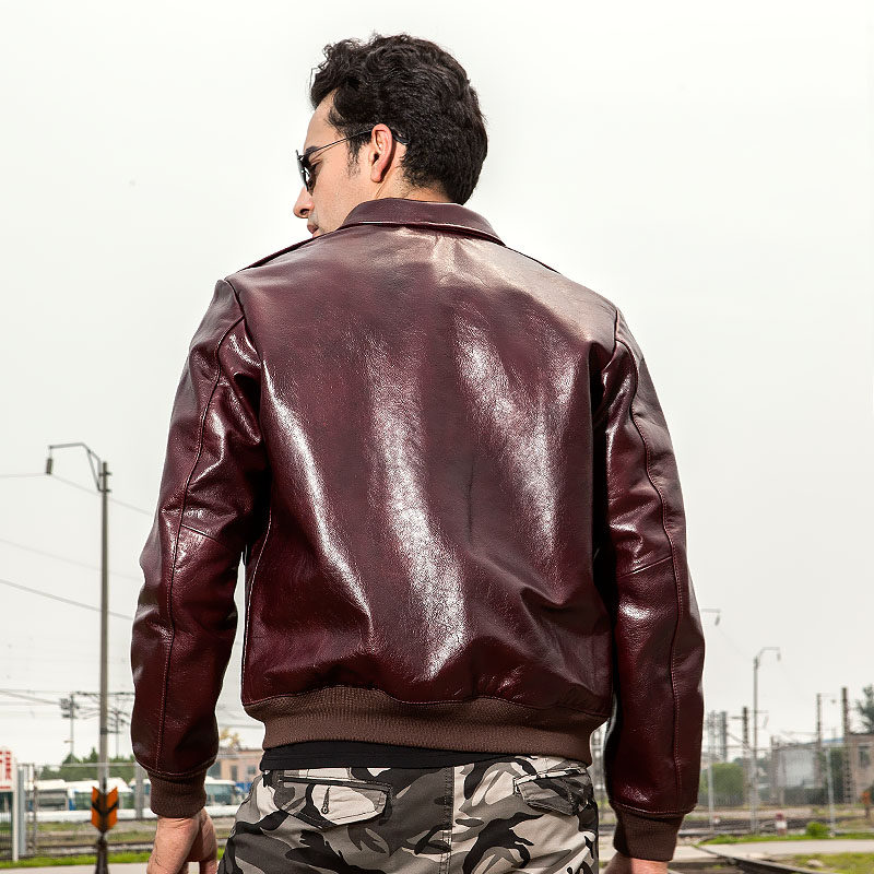 美式真皮休闲古着飞行a2空军复古皮衣牛皮皮衣