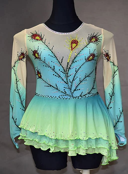 表演体操滑冰溜冰花样滑冰艺术韵律运动服体操服