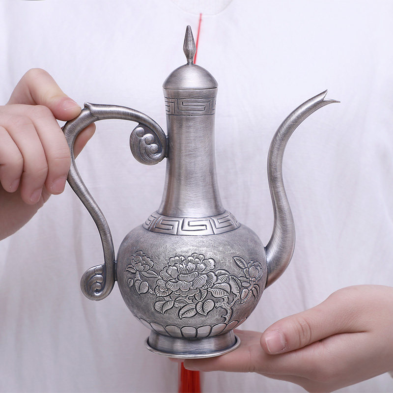 酒壶小银便携中式仿古白酒壶酒具家用手工纯银家用酒壶