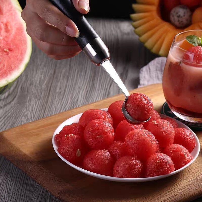 欧菲斯不锈钢水果挖球分割西瓜挖球勺创意拼盘工具水果分割器