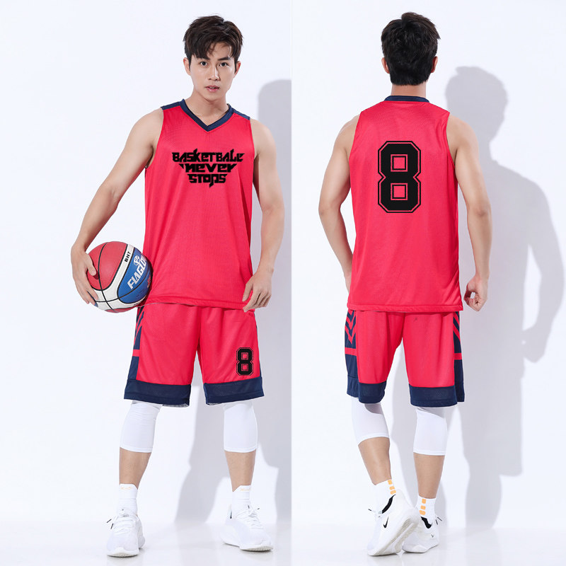 宝蓝球衣字号印制队服训练比赛公司蓝白定制篮球服