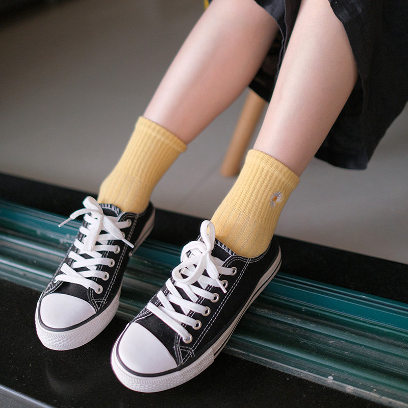 春夏女款五指袜学院纯棉刺绣分趾袜短袜子小雏菊舒适ins潮分趾袜