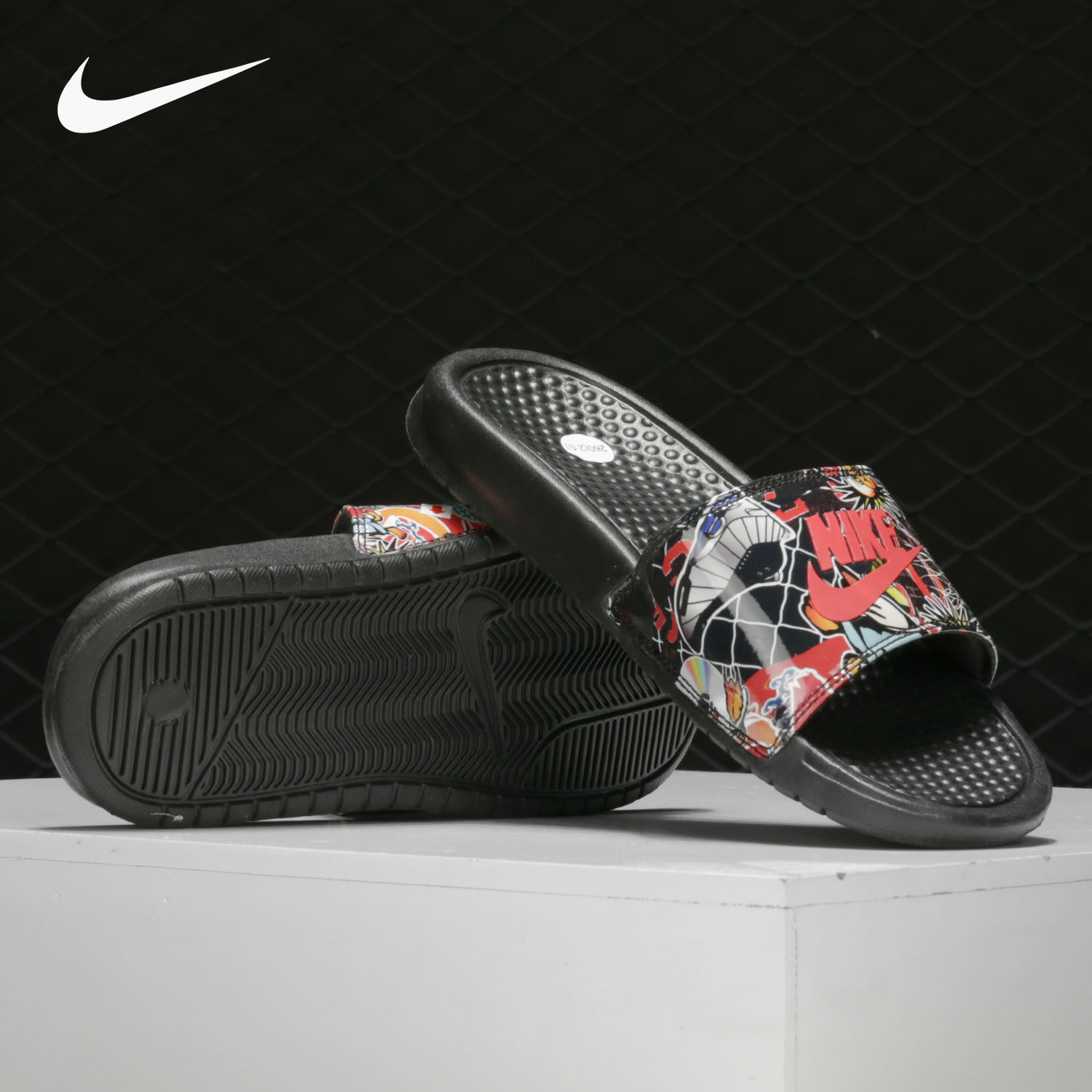 nike耐克正品2020男子新款沙滩凉鞋涂鸦运动休闲运动拖鞋