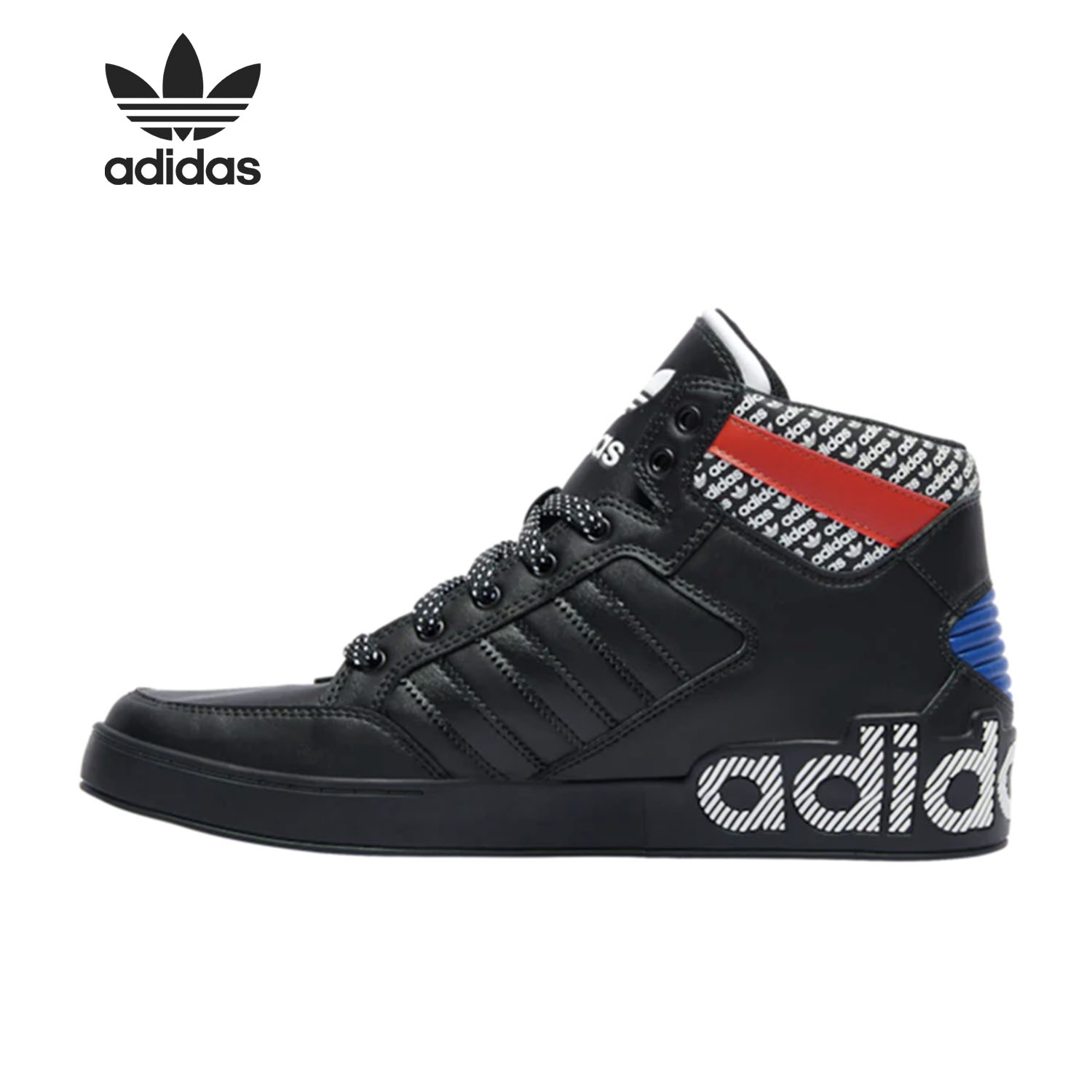 adidas阿迪达斯正品2019新款三叶草男子高帮印花休闲板鞋