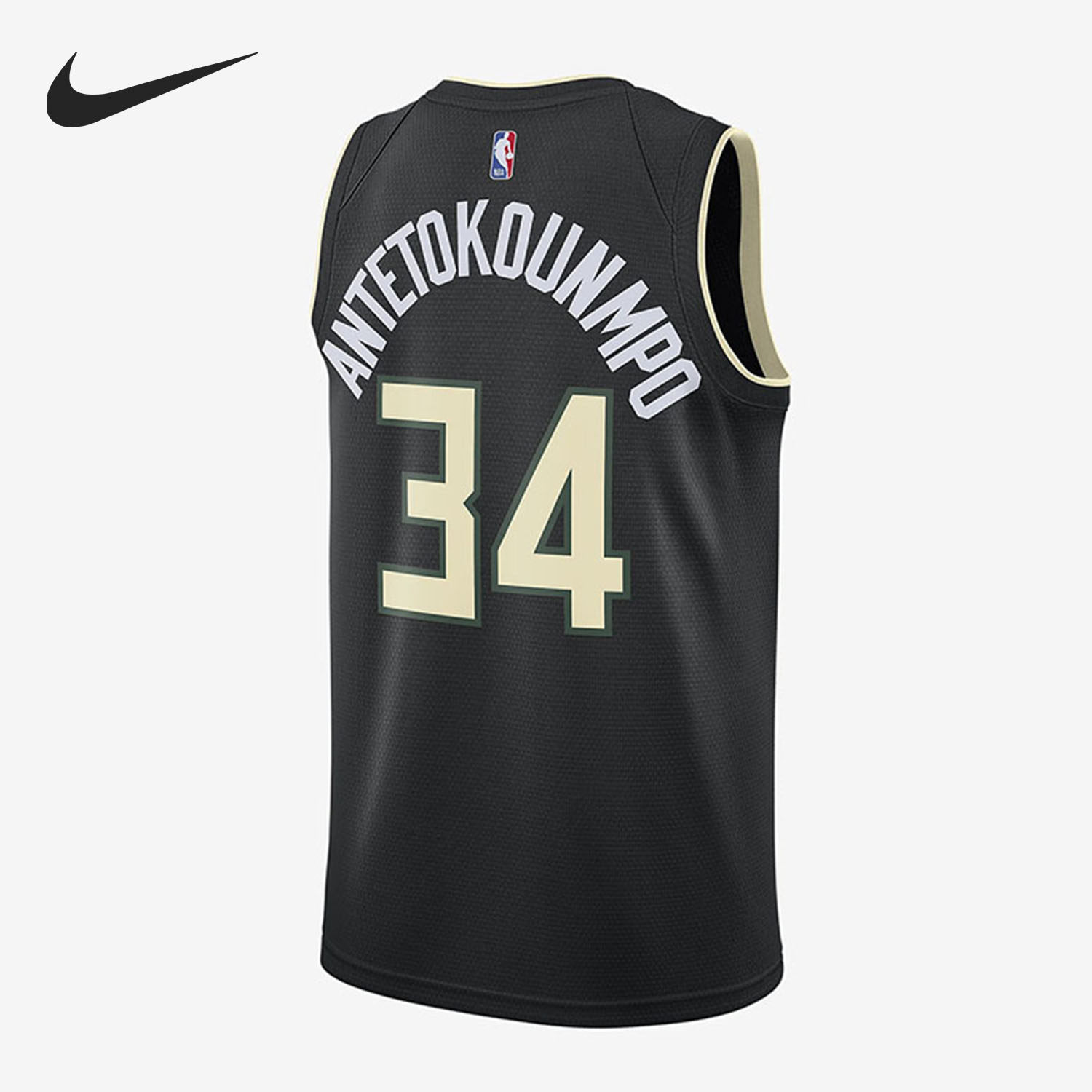 nike耐克正品2020新款密尔沃基雄鹿队男子运动无袖球衣运动t恤