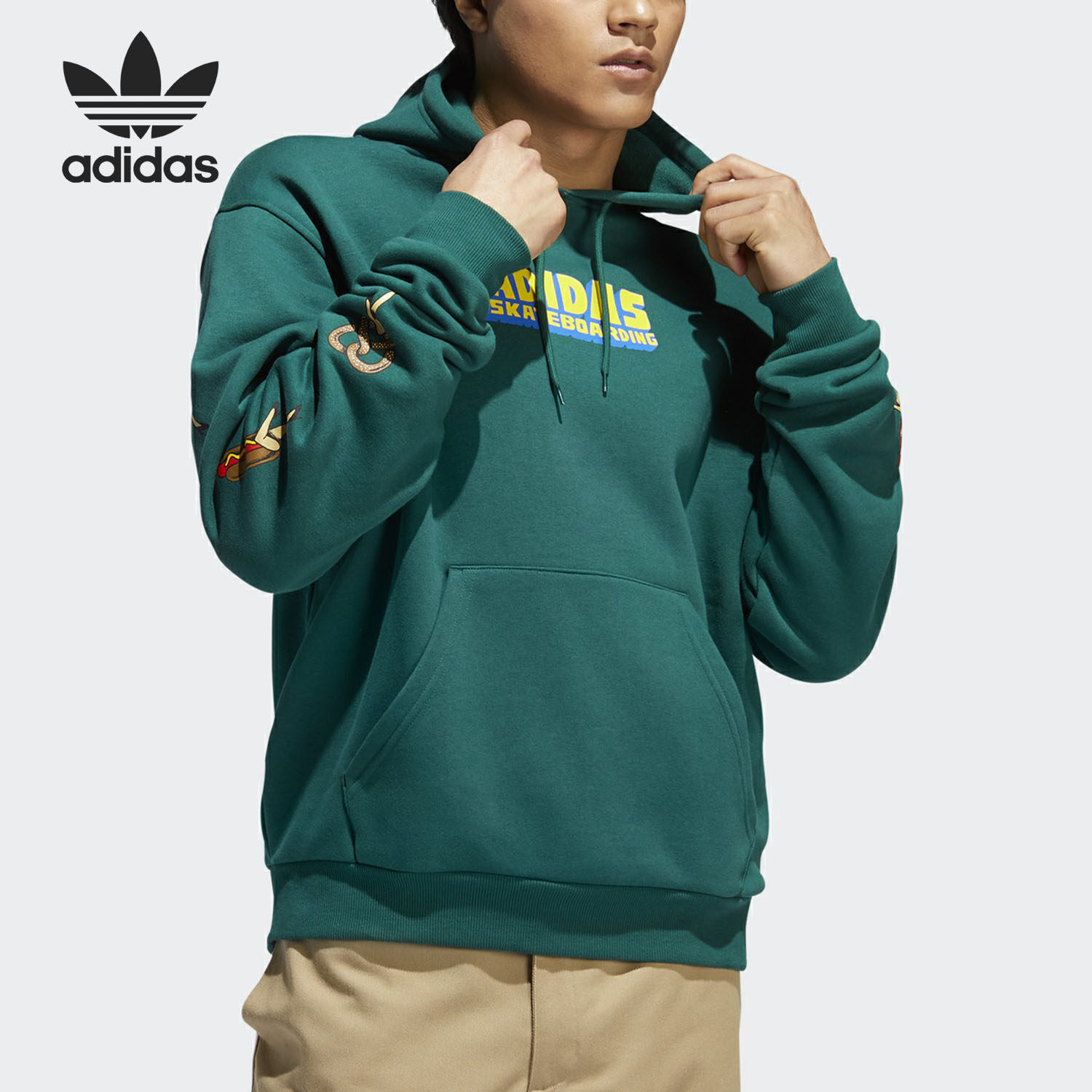 adidas阿迪达斯正品三叶草foodflc男子运动休闲套头卫衣ec7335运动