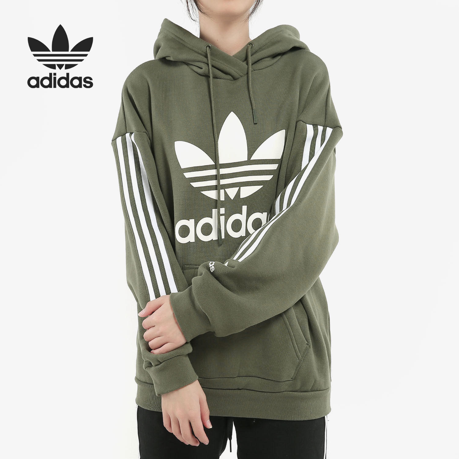 adidas阿迪达斯正品三叶草女装2019新款运动训练套头fi6345运动卫衣