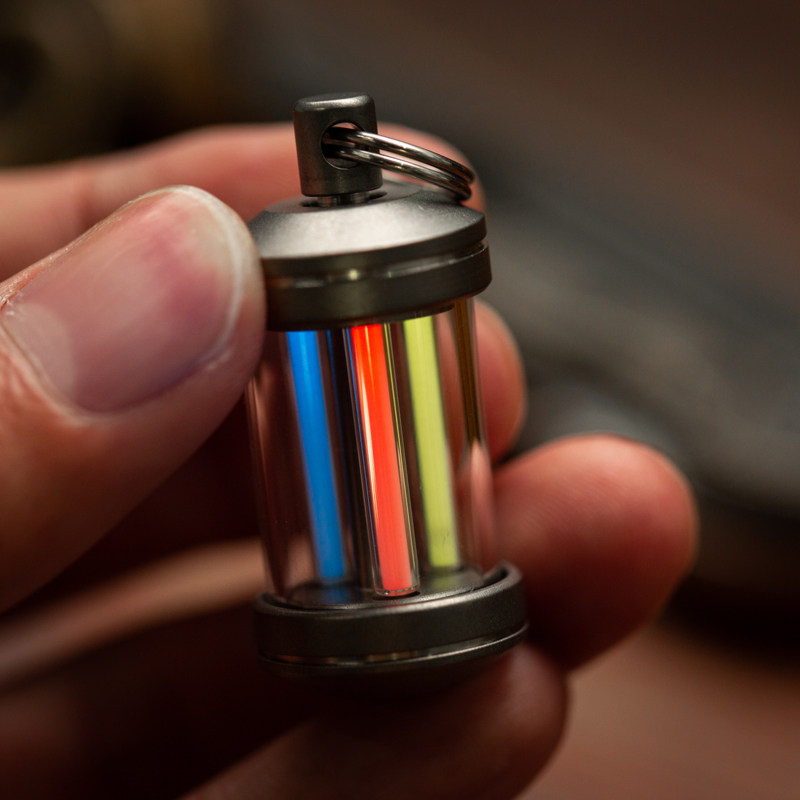 自发发光高亮气管指尖陀螺氚灯钥匙扣黑科技6mm信号灯