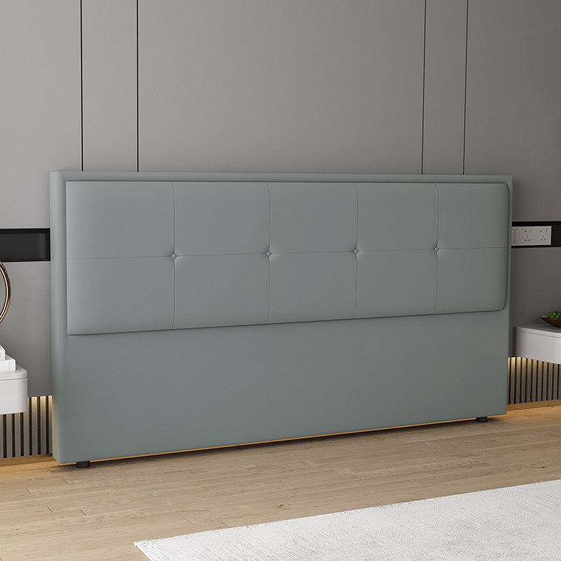 软包床头板科技现代简约1.8米轻奢超薄背板双人落地床架