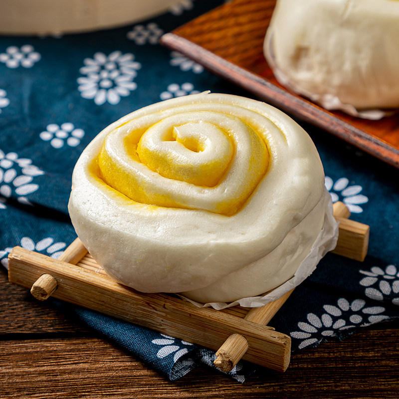 奶黄荷花450g奶油葱花馒头早餐美食速冻包子包点