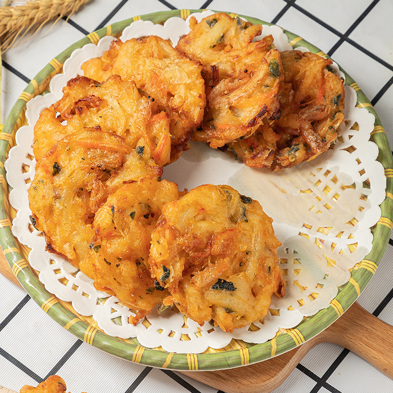 虾饼速冻米兰10片香酥油炸点心酒店早餐餐厅传统中式糕点