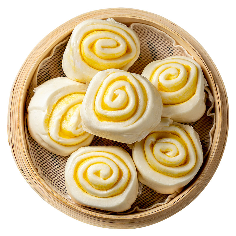 奶黄荷花450g奶油葱花馒头早餐美食速冻包子包点