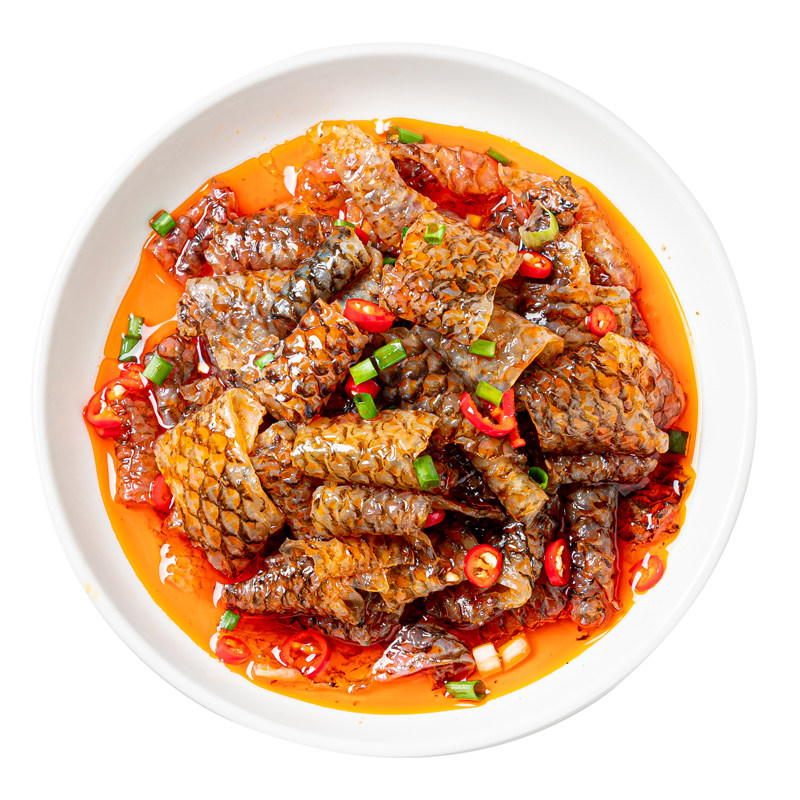 整箱红油鱼皮卷220g40包qq鱼皮酒店饭店半成品凉菜