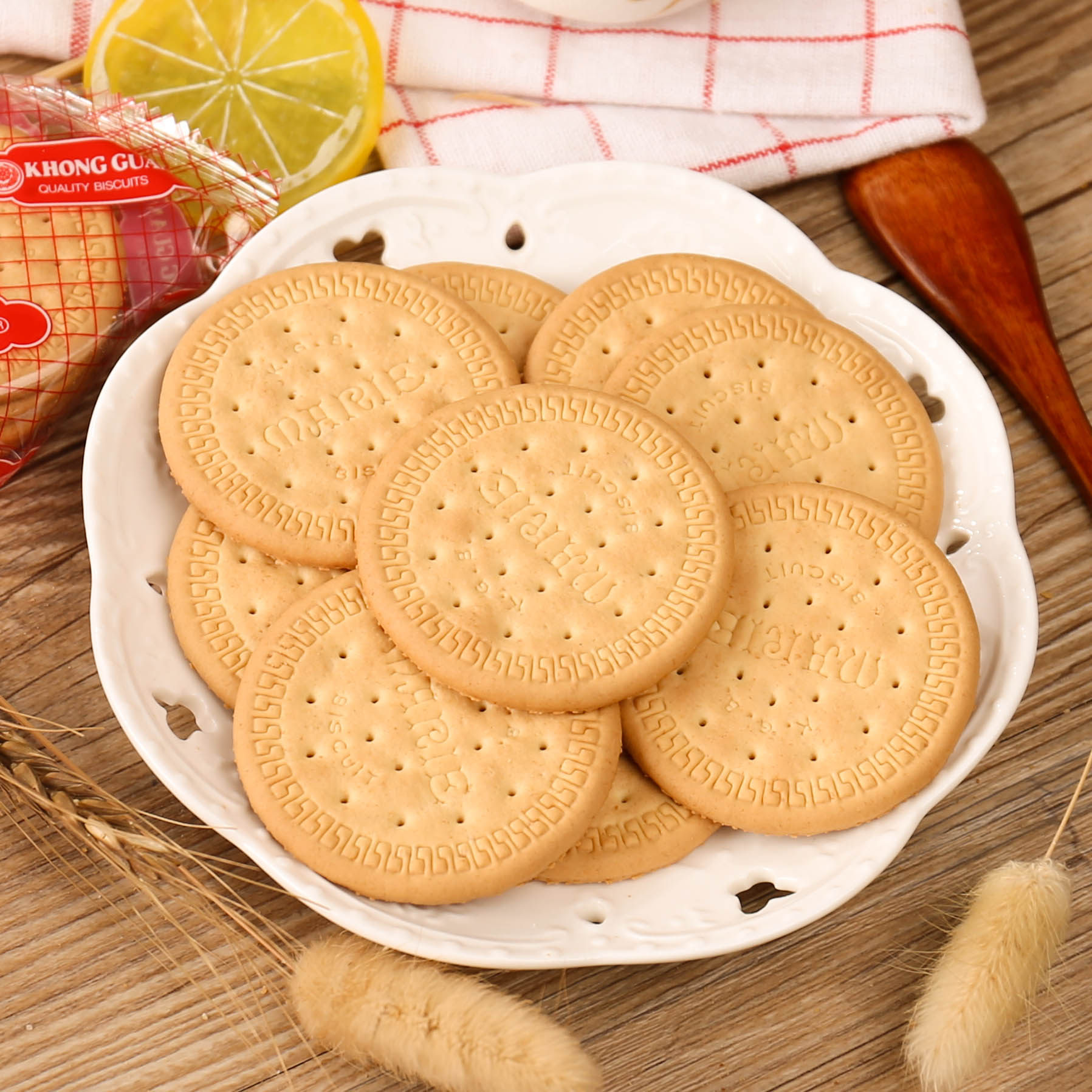 新加坡品牌 康元柠檬卜/可可卜香橙味夹心饼干 休闲代餐饼干 350g