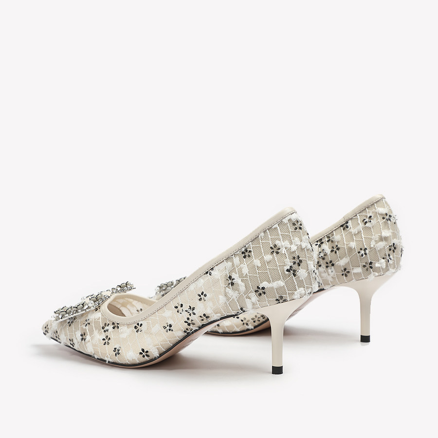 凉鞋碲铂dibo2021新款包头纱网搭扣女鞋时尚高跟鞋单鞋