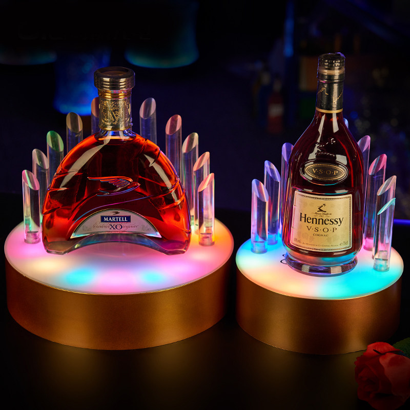 佐尚发光酒座酒吧香槟红洋酒酒托酒吧出酒激光酒座黑桃a香槟底座