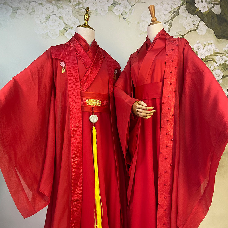 同款白娘子传奇鞠婧祎于朦胧汉服全套红色婚服民族服装
