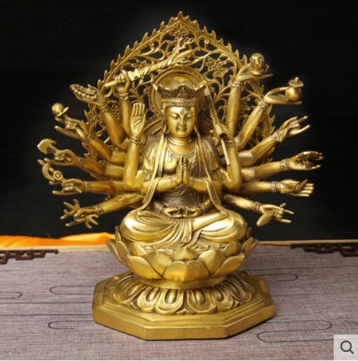 千手观音摆件开光佛像菩萨十八臂准提佛家居饰品摆件