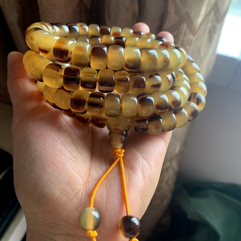 包邮牛角羊角手串文玩佩戴饰品车把件礼品宝牛角粉 男女情侣手链