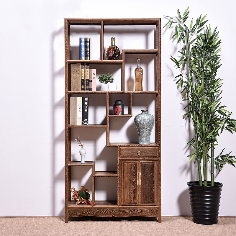 鸡翅木多宝阁仿古古董客厅玄关茶叶实木中式隔断多宝格