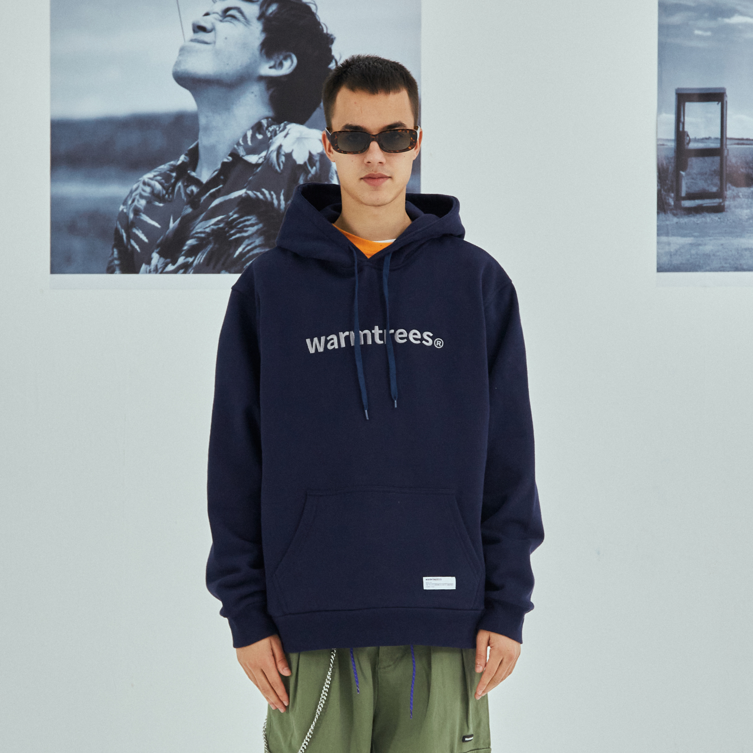 WARMTREES 暖树 绣花小写品牌LOGO连帽卫衣